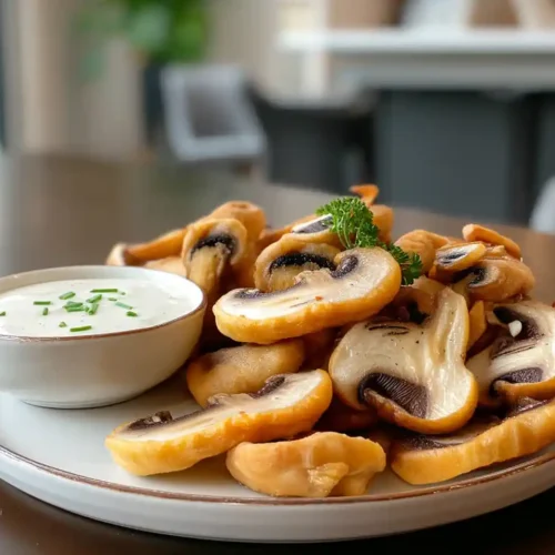 Fried Sliced Mushrooms with Ranch