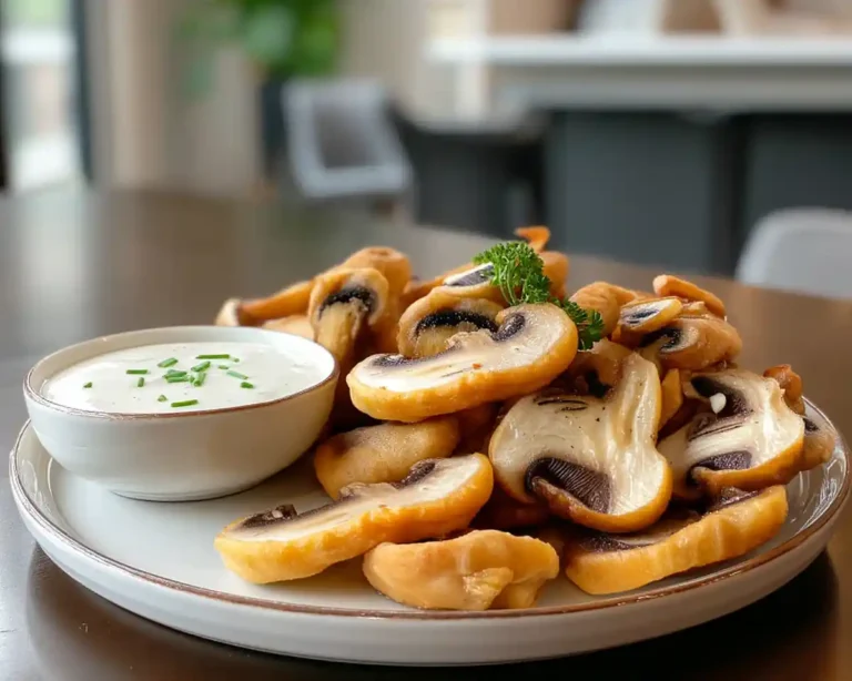 Fried Sliced Mushrooms with Ranch