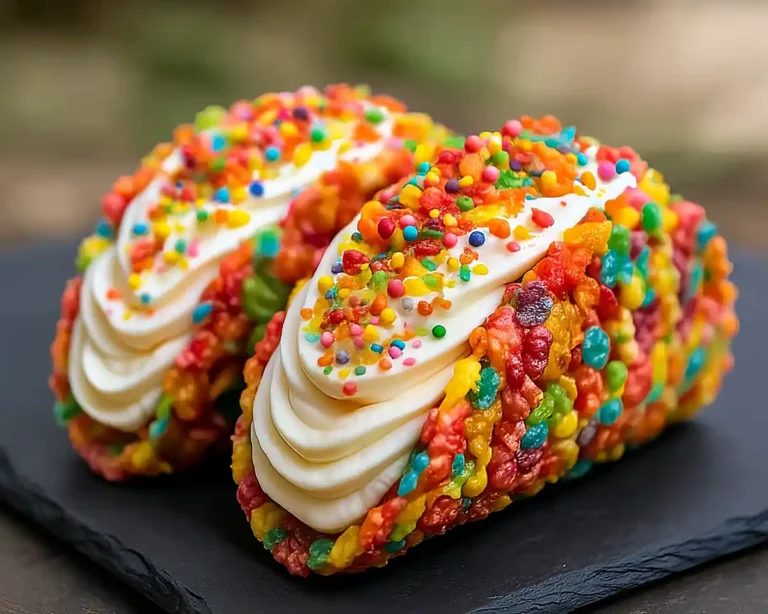 Fruity Pebbles Cheesecake Tacos