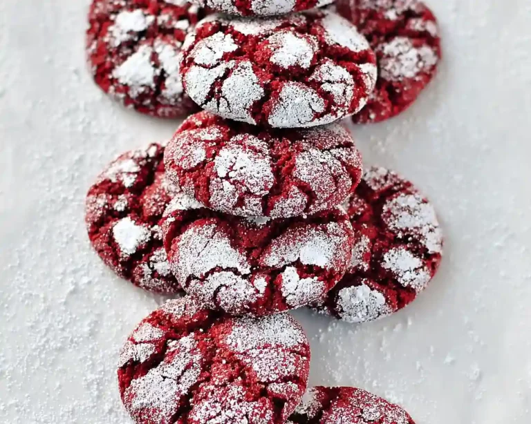 Fudgy Red Velvet Crinkle Cookies