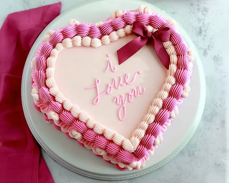 Heart Pink cake with pink bow