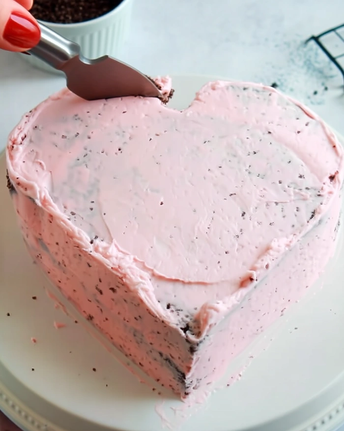 Heart Pink cake with pink bow How to