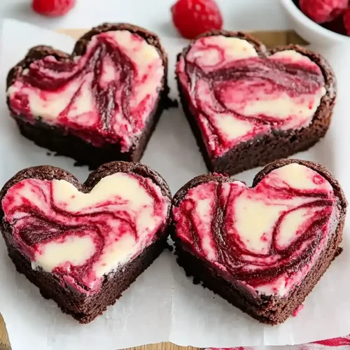 Heart Shaped Brownies with Raspberry Cheesecake Swirl 3 Heart Shaped Brownies with Raspberry Cheesecake Swirl