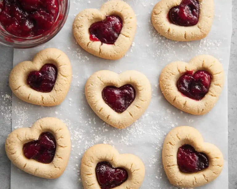Heart-Shaped Thumbprint Cookies