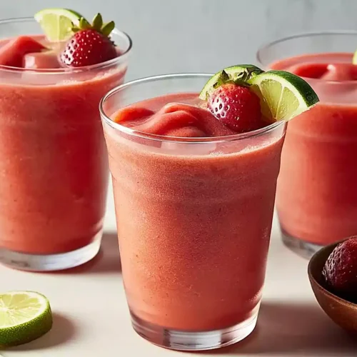 Nonalcoholic Strawberry Margaritas 2 Nonalcoholic Strawberry Margaritas