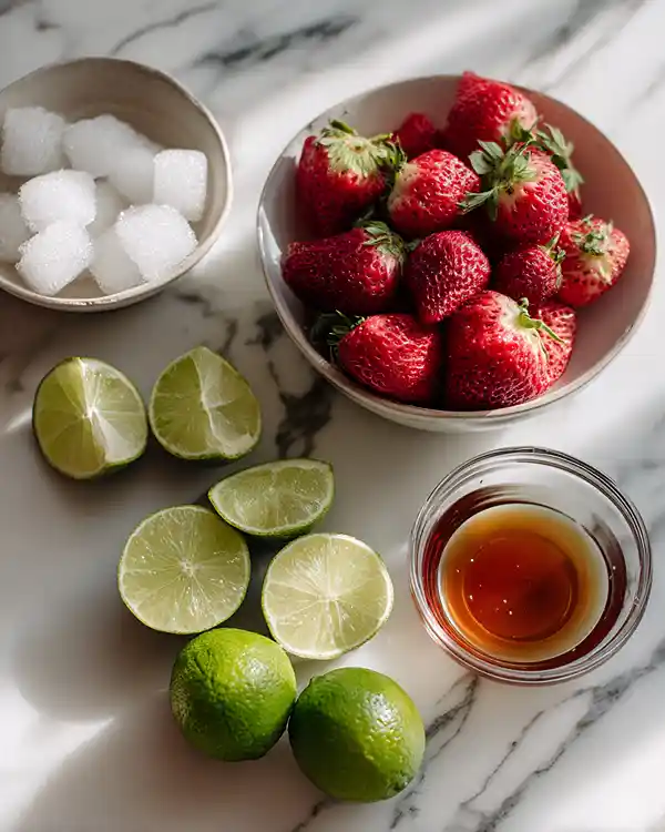 Nonalcoholic Strawberry Margaritas 3 Nonalcoholic Strawberry Margaritas Ingredients