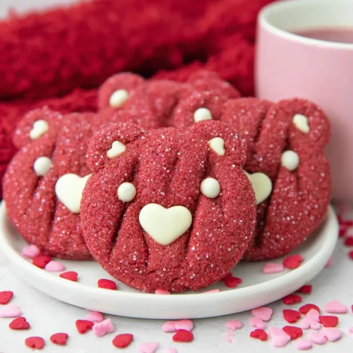 Red Velvet Bear Cookies for Valentine's Day