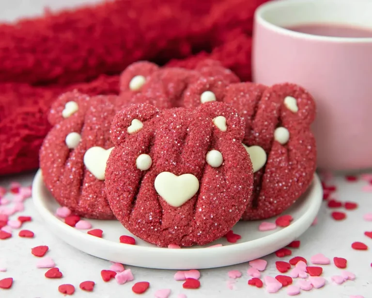 Red Velvet Bear Cookies for Valentine's Day