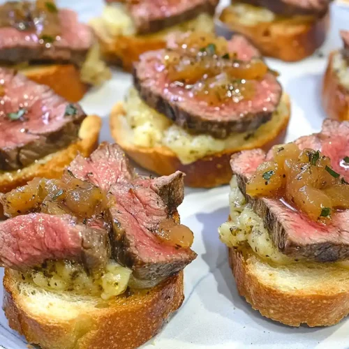 Steak Crostini with Horseradish Sauce