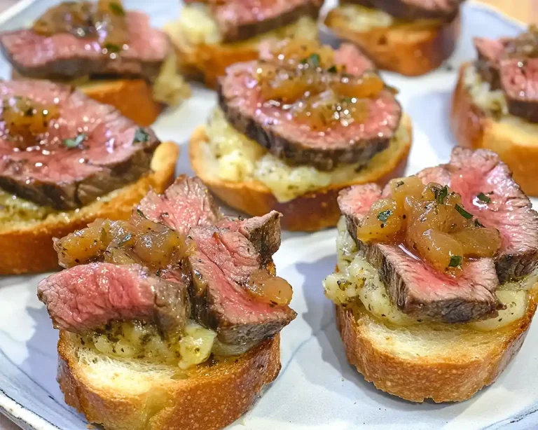 Steak Crostini with Horseradish Sauce