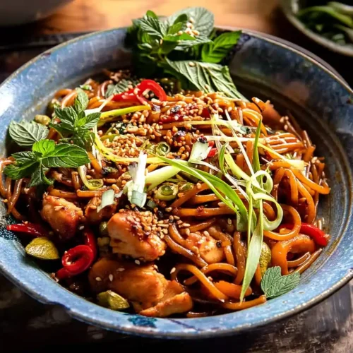 Sticky Garlic Chicken Noodles 3 Sticky Garlic Chicken Noodles