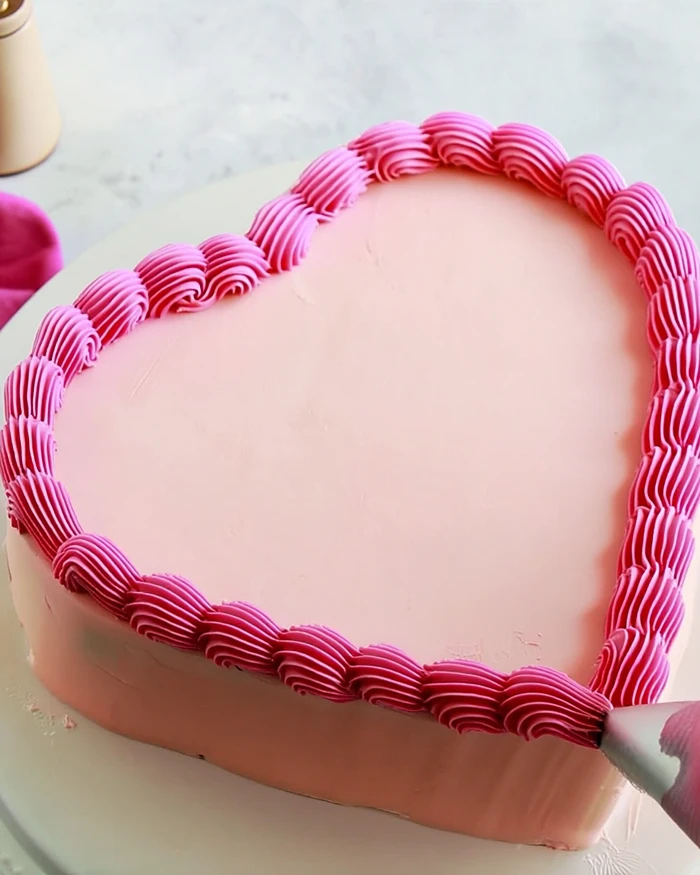 pink heart cake
