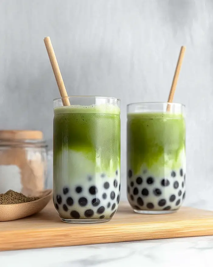 Matcha Bubble Tea with Brown Sugar 5 Black Sugar Bubble Tea