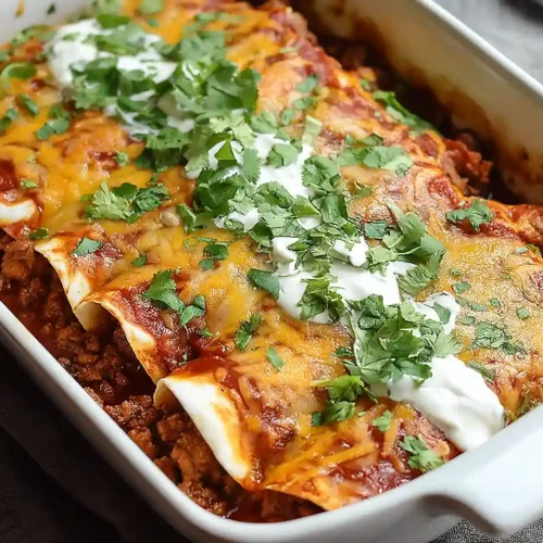 Cheesy Ground Beef Enchiladas