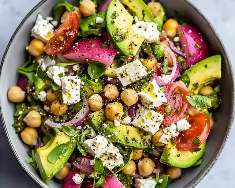 Chickpea Feta Avocado Salad