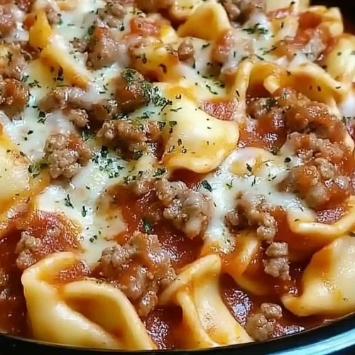 Creamy Crockpot Sausage & Tortellini