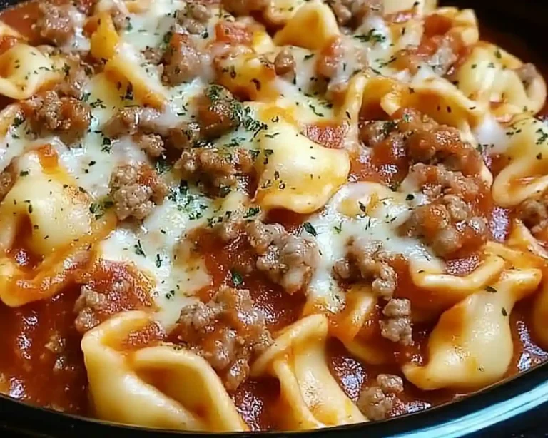 Creamy Crockpot Sausage & Tortellini