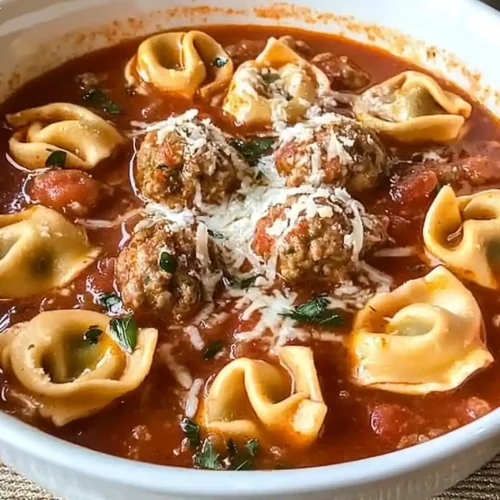 Crockpot Cheesy Tortellini & Meatball Soup 5 Crockpot Cheesy Tortellini & Meatball Soup