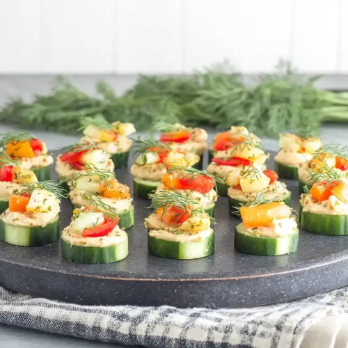 Cucumber and Hummus Bites