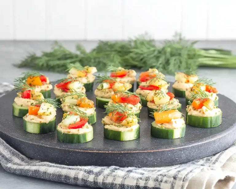 Cucumber and Hummus Bites