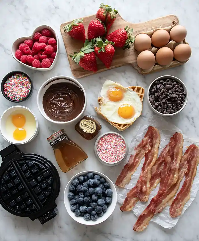 Valentine's Day Waffle Board 2 Easy Valentine Breakfast Ideas