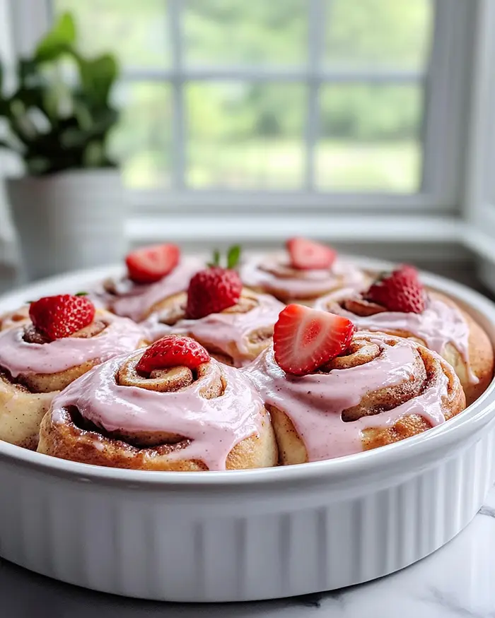 Easy Strawberry Cinnamon Rolls 4 Galentines Party Food Ideas Sweets