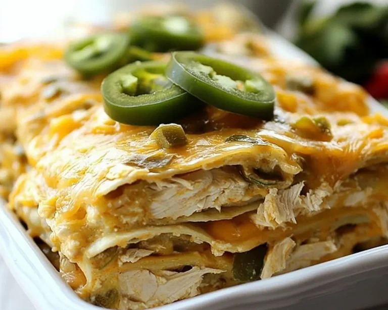 Green Chile Chicken Enchilada Casserole