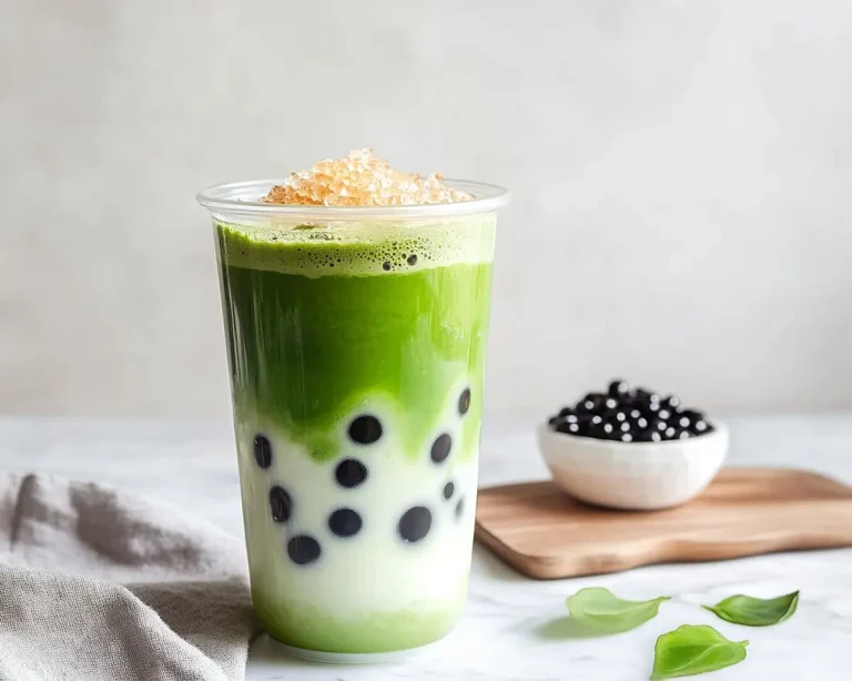 Matcha Bubble Tea with Brown Sugar
