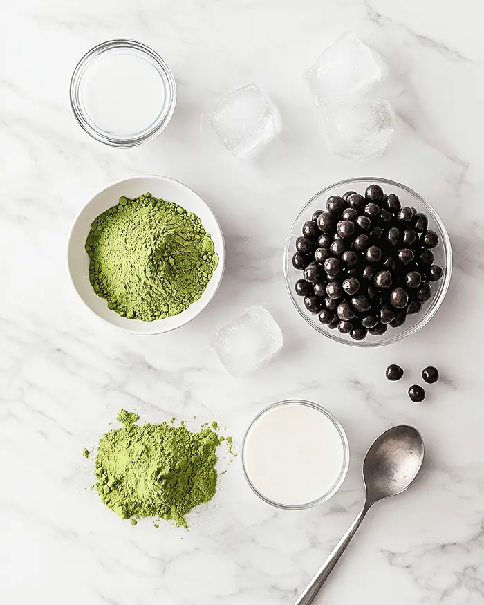 Matcha Bubble Tea with Brown Sugar 2 Matcha Bubble Tea with Brown Sugar Ingredients