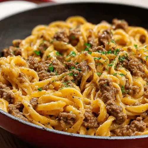 One-Pot Creamy Beef and Garlic Butter Pasta