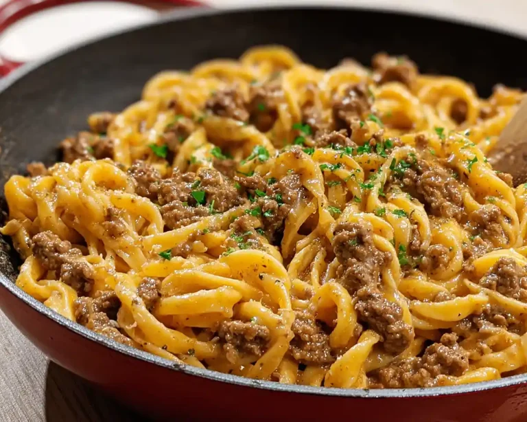 One-Pot Creamy Beef and Garlic Butter Pasta