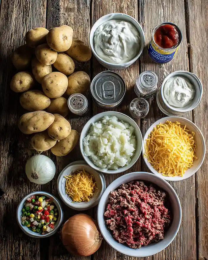 Potatoes Ground Beef Cheese
