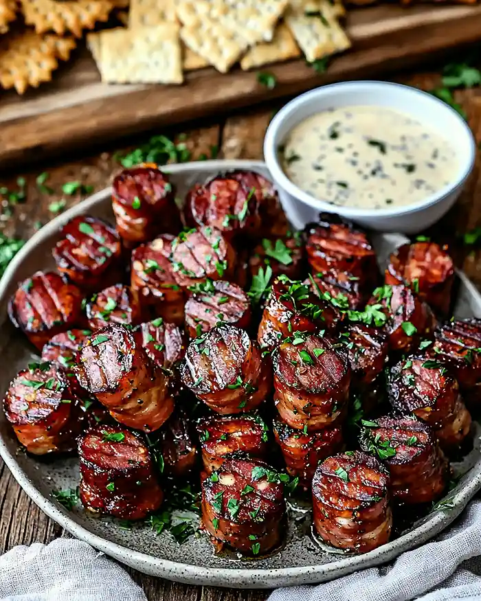 Mustard Hasselback Kielbasa Bites Recipe 4 Side Appetizers