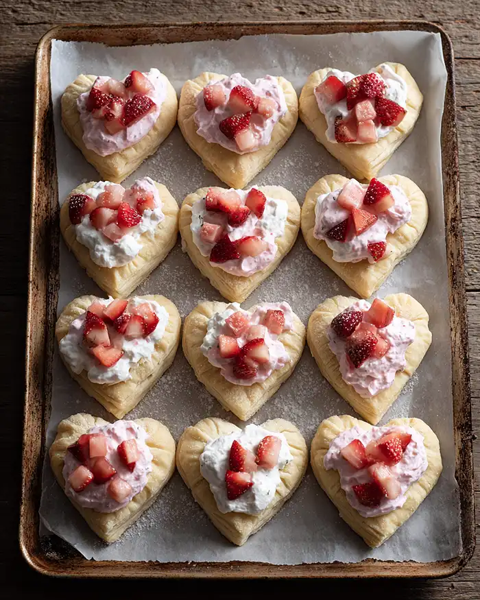 Strawberry Cream Cheese Heart Danishes 3 Valentines Baking
