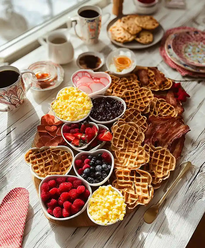 Valentine's Day Waffle Board 4 Valentine's Day Food Ideas