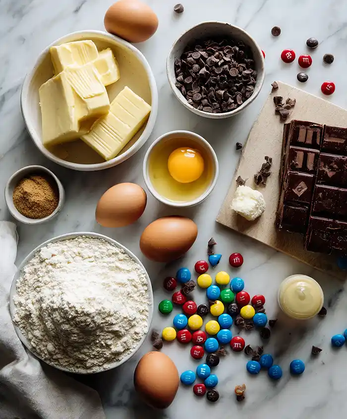 Valentine's M&M's Brownies 2 Valentine's M&M's Brownies Ingredients