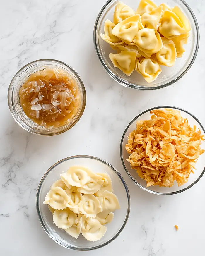 French Onion Tortellini Bake 2 cheesy french onion tortellini bake