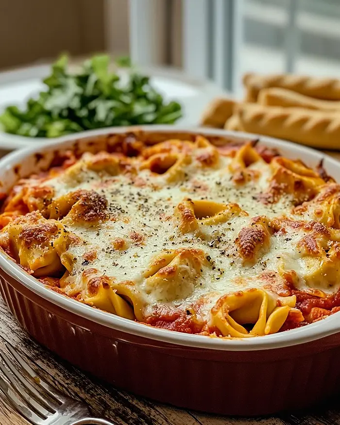 cheesy tortellini bake