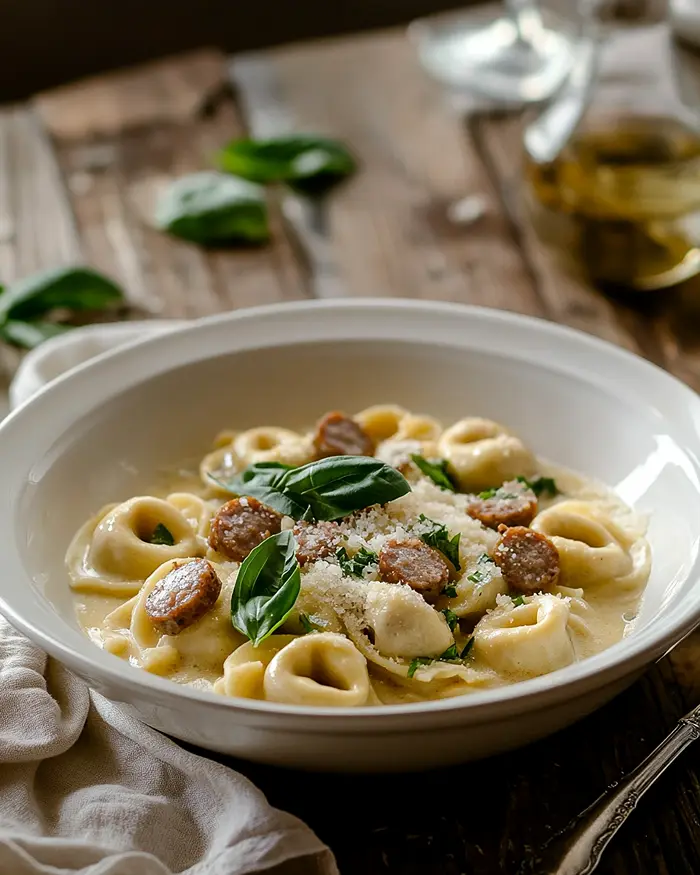 Crockpot Creamy Tortellini & Sausage 4 creamy tortellini and sausage crockpot