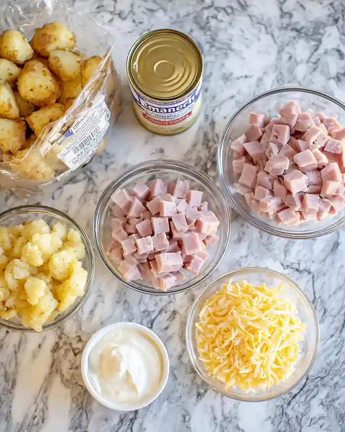 Dump-and-Bake Cheesy Ham & Potato Casserole 2 dump and bake potato casserole