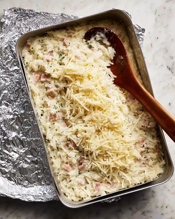 Dump-and-Bake Cheesy Ham & Potato Casserole 3 ham and potato casserole bake