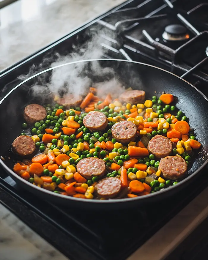 quick chicken sausage pasta
