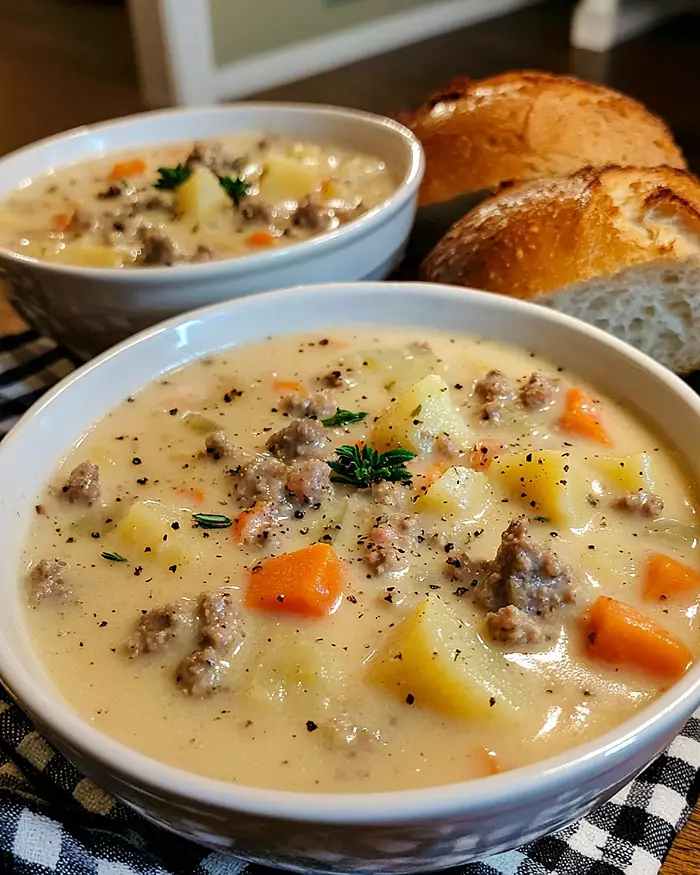 Creamy Sausage & Potato Chowder 4 sausage potato chowder