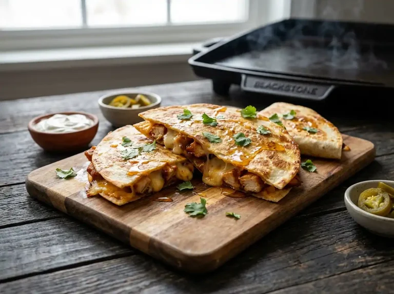 Blackstone Hot Honey BBQ Chicken Quesadillas