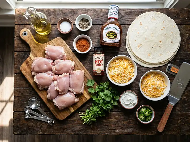 Blackstone Hot Honey BBQ Chicken Quesadillas 2 Blackstone Hot Honey BBQ Chicken Quesadillas Ingredients