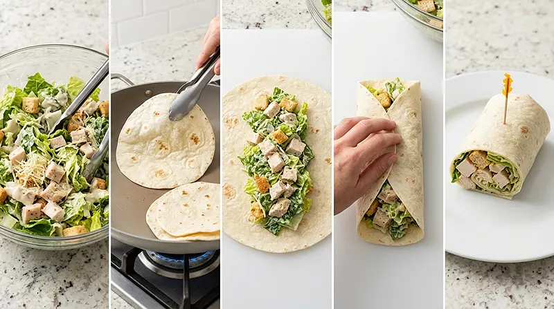 Easy Chicken Caesar Wrap 3 Caesar Chicken Wrap