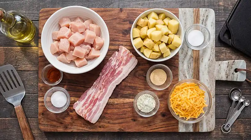 Chicken Bacon Ranch Skillet on the Blackstone 2 Chicken Bacon Ranch Skillet on the Blackstone Ingredients