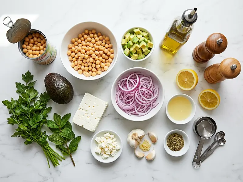 Chickpea Feta Avocado Salad Recipe 2 Chickpea Feta Avocado Salad recipe Ingredients