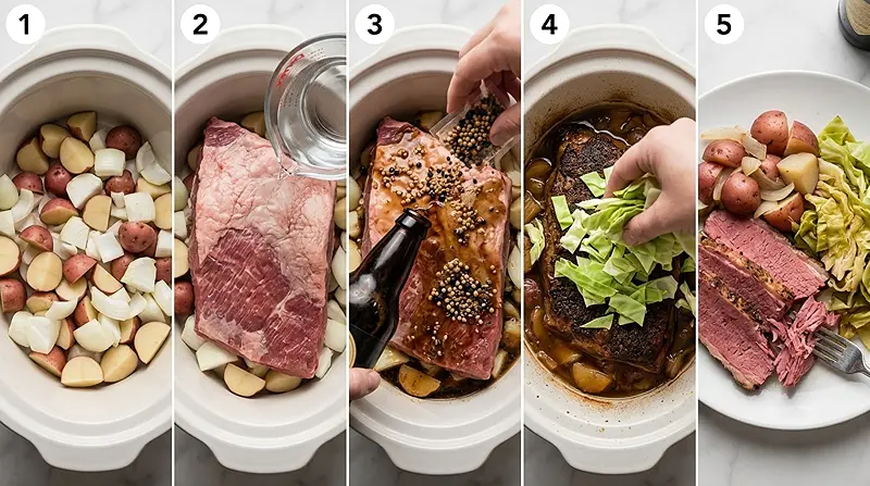 Crock Pot Corned Beef and Cabbage Recipe 3 Crockpot Boiled Dinner