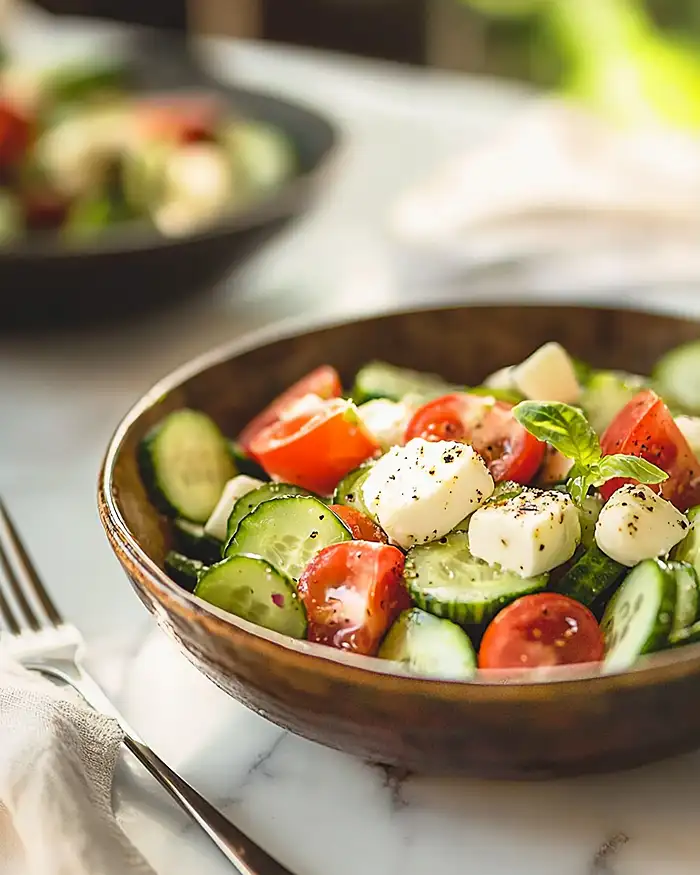 Cucumber Caprese Salad 4 Dippable Salad